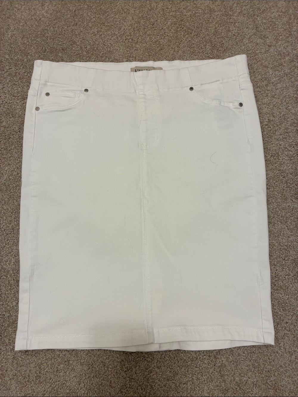 Liverpool White Cotton Blend Pencil Skirt